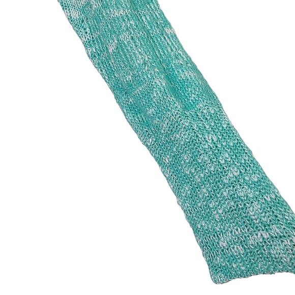 EE:SOME Womens Knit Cardigan Sweater Top Shirt Green White Button Down Size M L - Picture 5 of 12